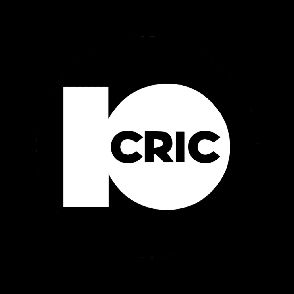 10Cric Logo. White text, black background