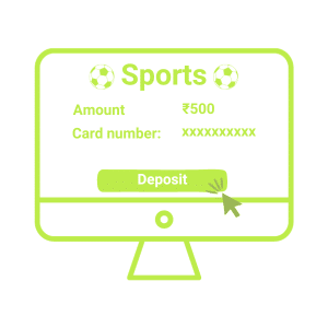 Green icon computer showing deposit being made at sportsbook