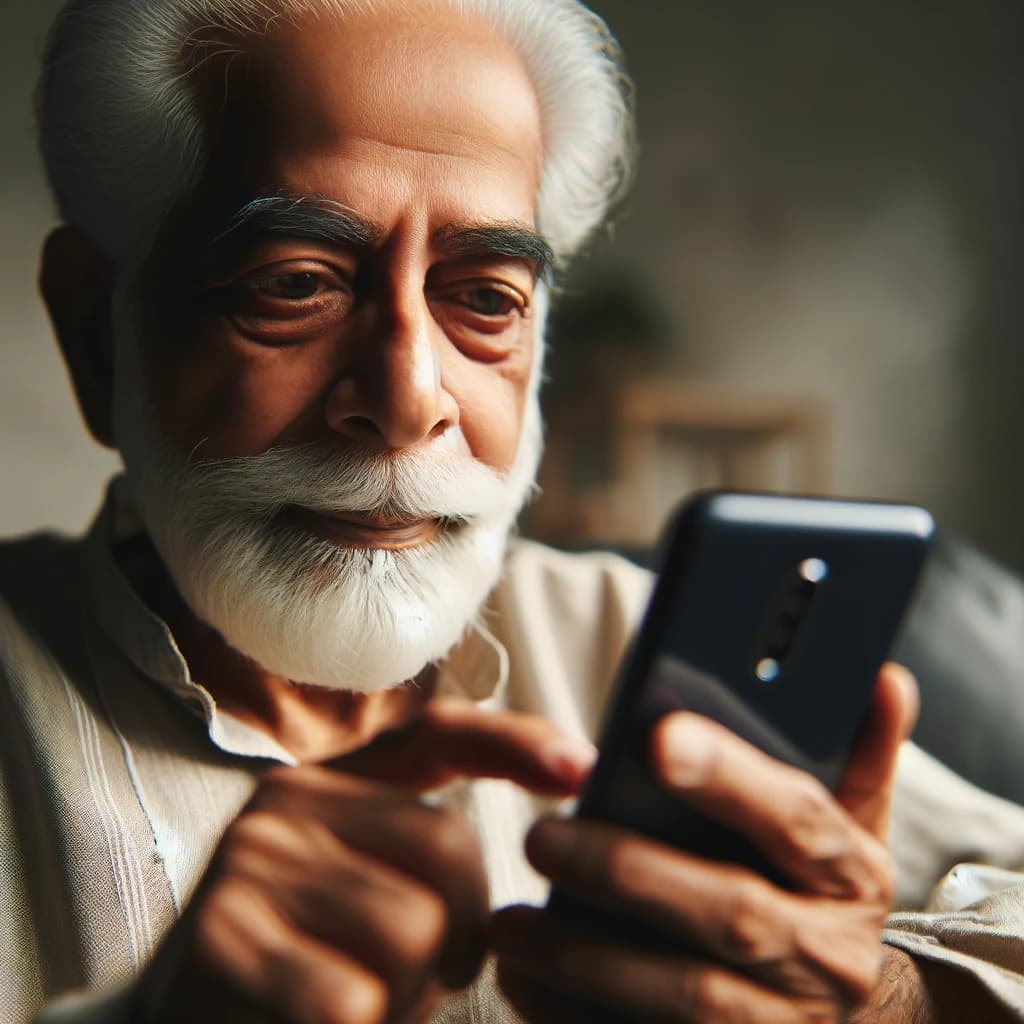 Old Indian Man on Sportsbook Betting App