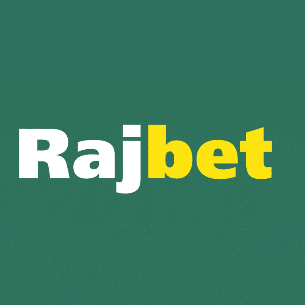 RajBet Logo. Green background, white and yellow text