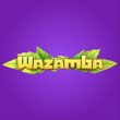 Wazamba Logo. Purple background and yellow text