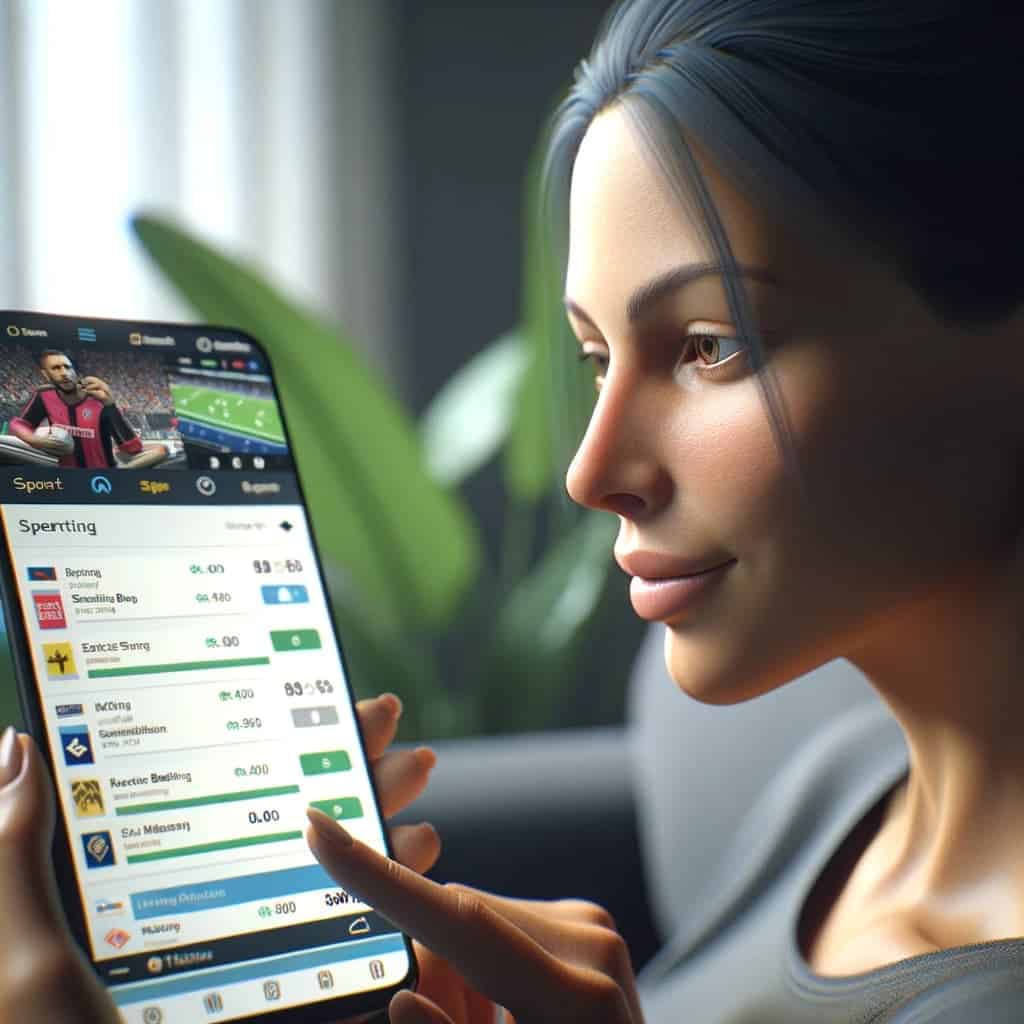 Woman on mobile betting app in India