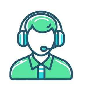 Customer support agent with headphones