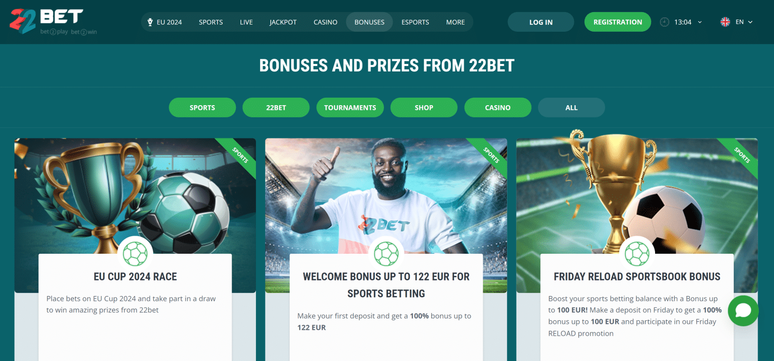 22bet sportsbook promotions